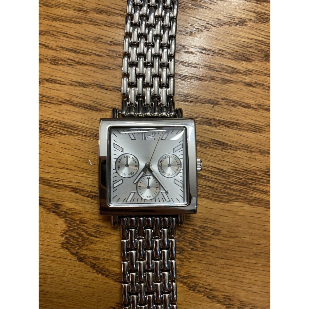 FMD Silver Square Watch Metal Band - Picture 2 of 14